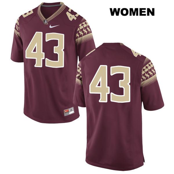 Women's NCAA Nike Florida State Seminoles #43 Joseph Schergen College No Name Red Stitched Authentic Football Jersey FWM4369GK